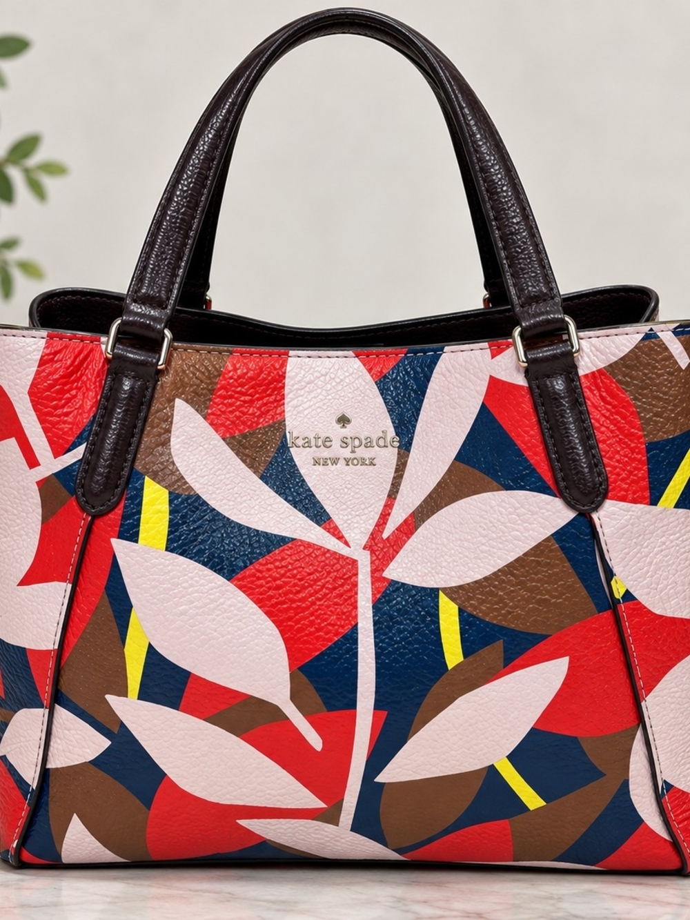 Kate Spade New York Multicolor Floral Leaf Print Tote Bag